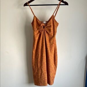 H&M Orange Textured Mini Dress